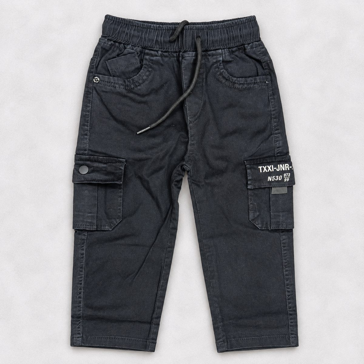 Boys Black Cargo Pants | Kids Cotton Jogger Trousers – Taxi Junior