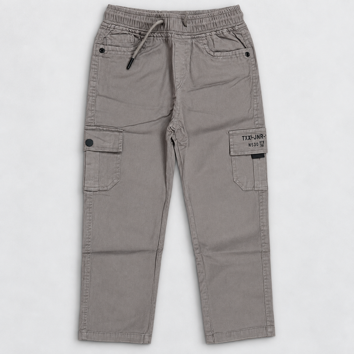 Boys Grey Cargo Pants | Kids Casual Trousers with Utility Pockets