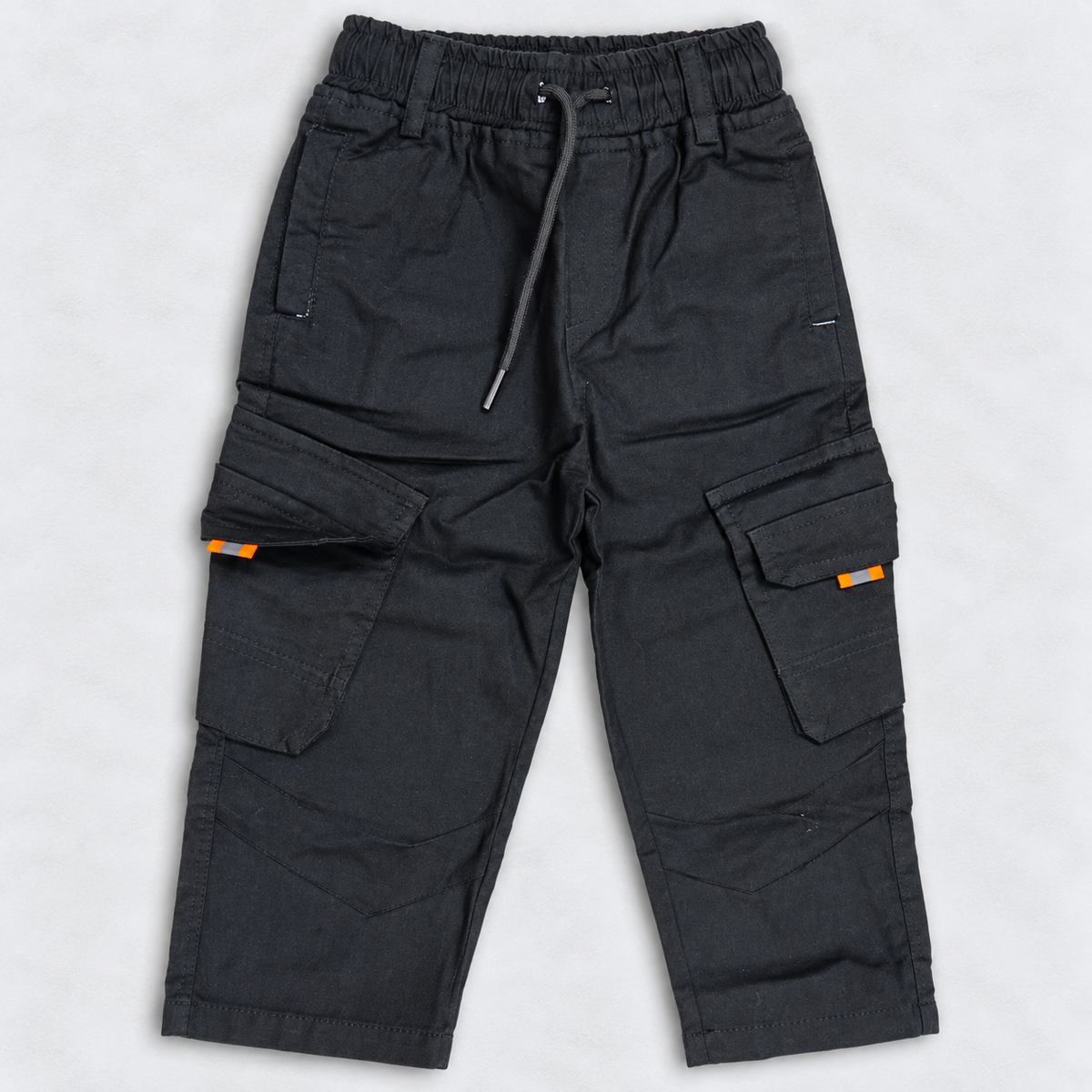 Boys Black Cargo Pants | Kids Casual Trousers with Utility Pockets