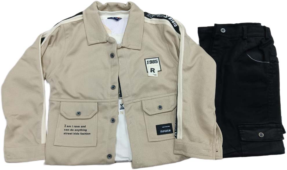 Boys Peach Regular Fit Solid Casual Shirt and T-Shirt with Pant