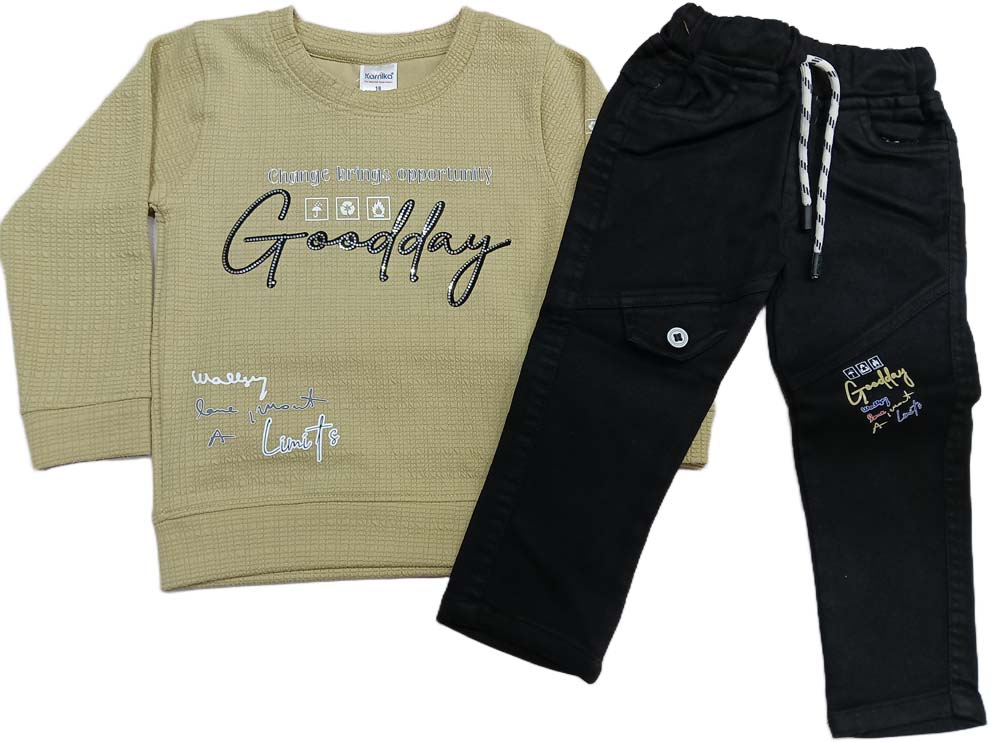 Buy Boys Party Wear Graphics Print Full SleevesT-Shirt with Pant