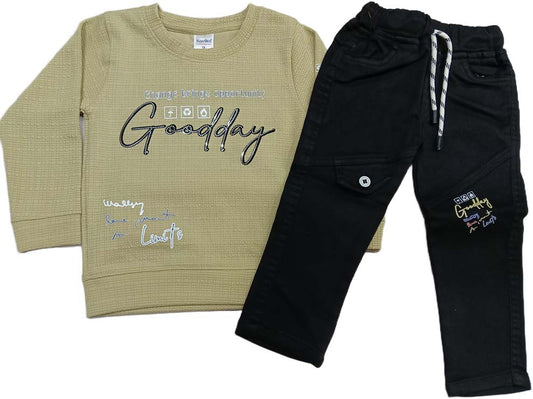 Buy Boys Party Wear Graphics Print Full SleevesT-Shirt with Pant