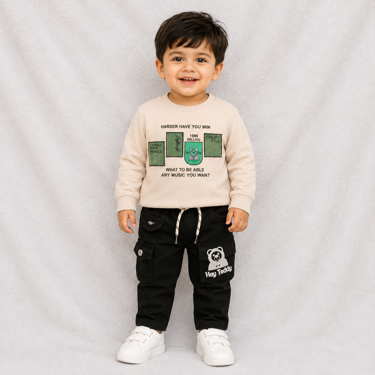 Buy Boys Graphics Print Full SleevesT-Shirt with Pant - Cream