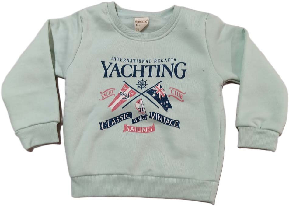 Kids Fleece Knit Full Length Winter Wear Suit - Light Green