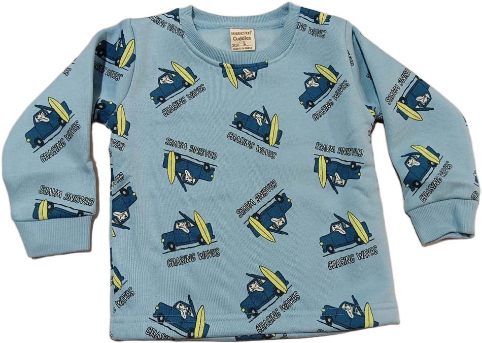 Buy Printed Sweatshirts with Joggers - Sky Blue