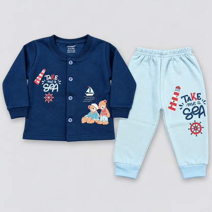 Cucumber Baby Winter Thermal Top & Pant Set – Teddy Bear Take Me to Sea