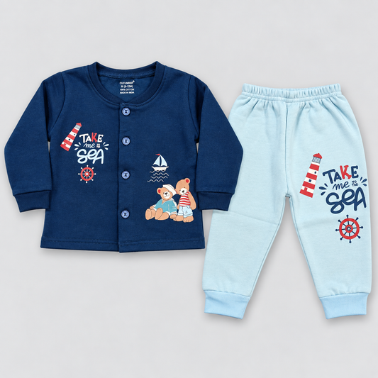 Cucumber Baby Winter Thermal Top & Pant Set – Teddy Bear Take Me to Sea
