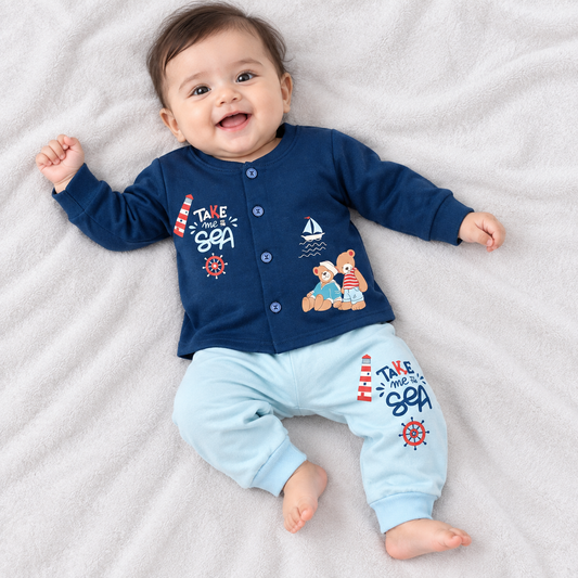 Cucumber Baby Winter Thermal Top & Pant Set – Teddy Bear Take Me to Sea | Cutypi