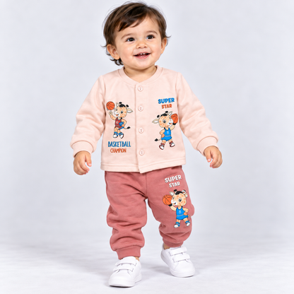 Cucumber Kids Winter Thermal Top & Pant Set – Basketball Champion | Cutypi