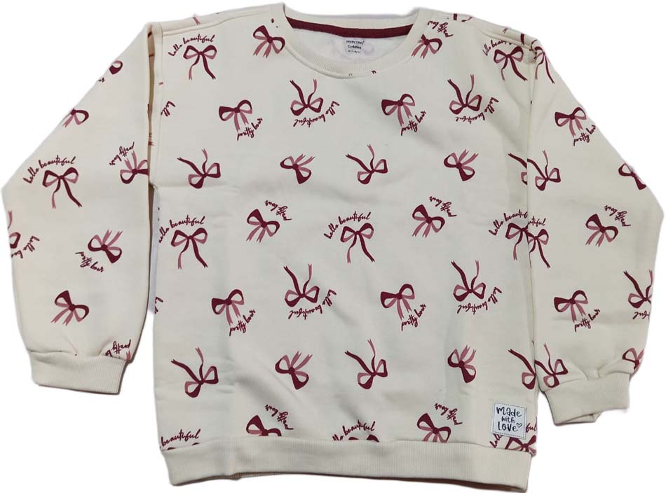 Baby Girls Floral Printed Fleece Full Length Winter Wear Suit - Cream