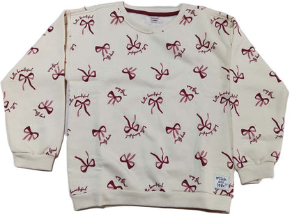 Baby Girls Floral Printed Fleece Full Length Winter Wear Suit - Cream