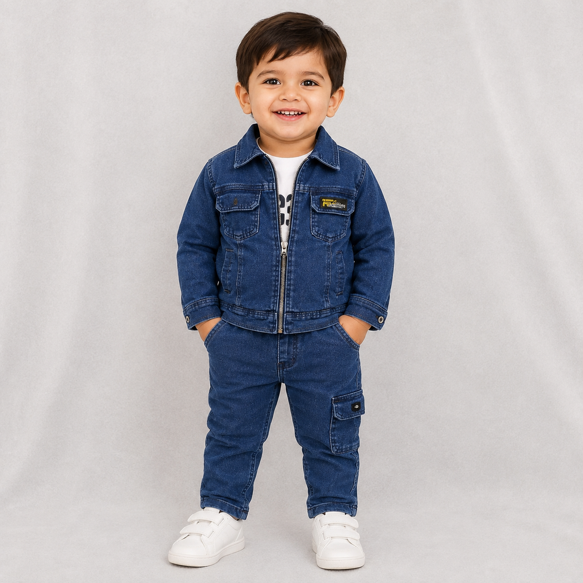 Kids Denim Jacket & Cargo Jeans Set