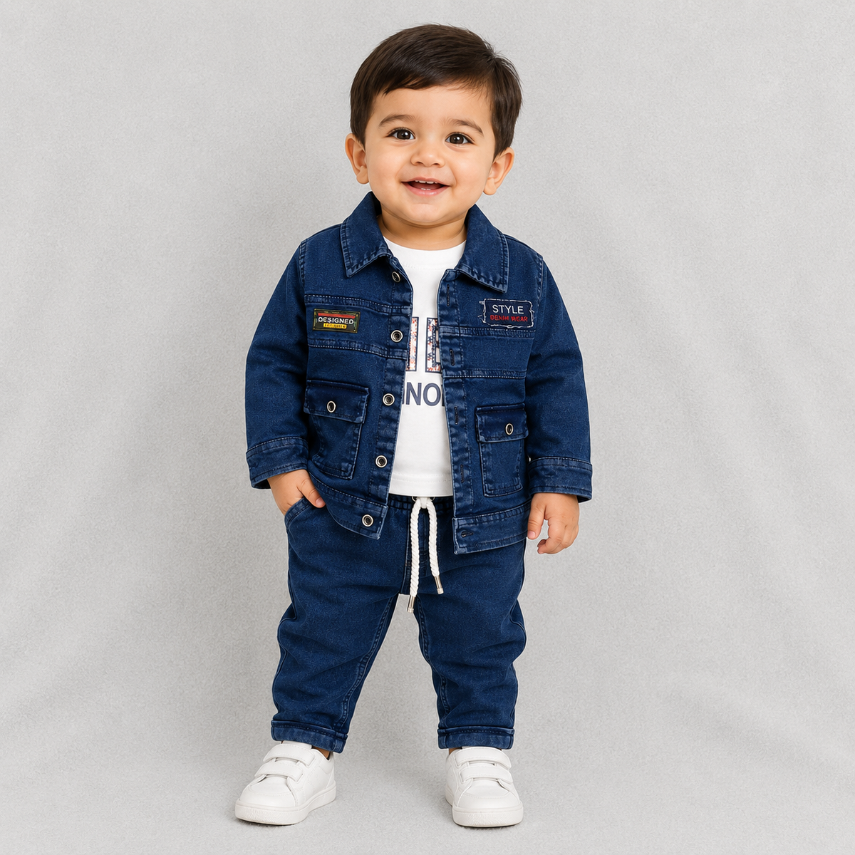 Boys 3 Piece Denim Jacket T-Shirt & Jeans Set Blue | Kids Denim Co-ord Outfit