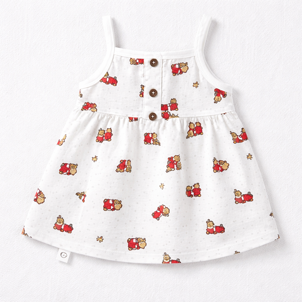 Dear Little Baby Girl Printed Cotton Dress Sleeveless Summer Dress - Cutypi