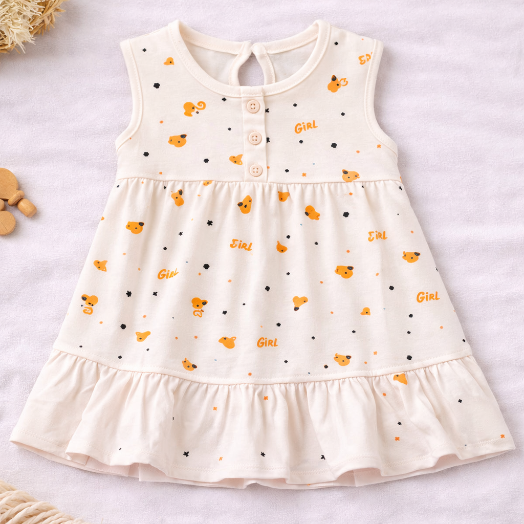 Hazelnut Baby Girl Cotton A-line Dress ƒ?? Soft, Cute & Comfortable - Cutypi