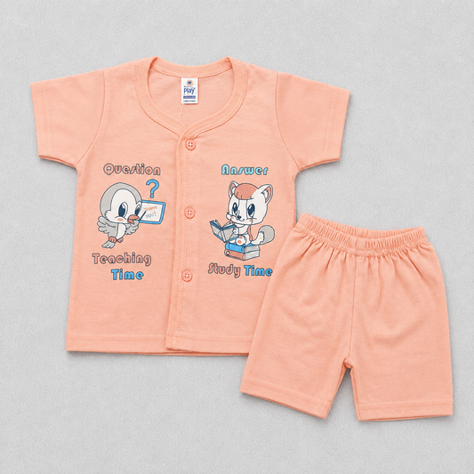 Natkhat Baby Boys Printed T-Shirt & Shorts Set | Casual Cotton Outfit