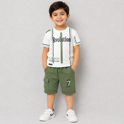 Boys Printed T-Shirt & Shorts Set | Casual Summer Wear | Cutypi.com