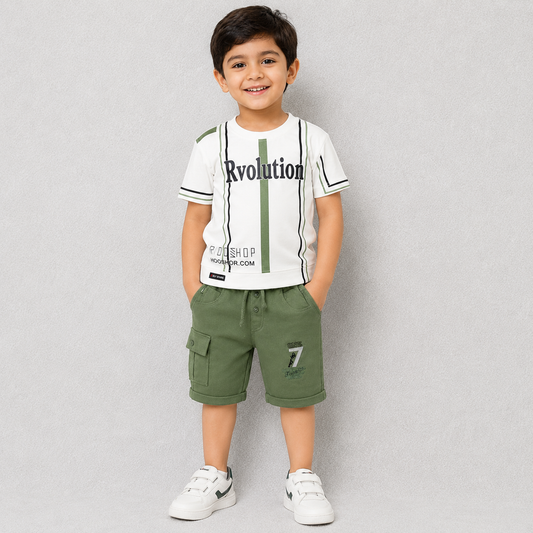 Boys Printed T-Shirt & Shorts Set | Casual Summer Wear | Cutypi.com