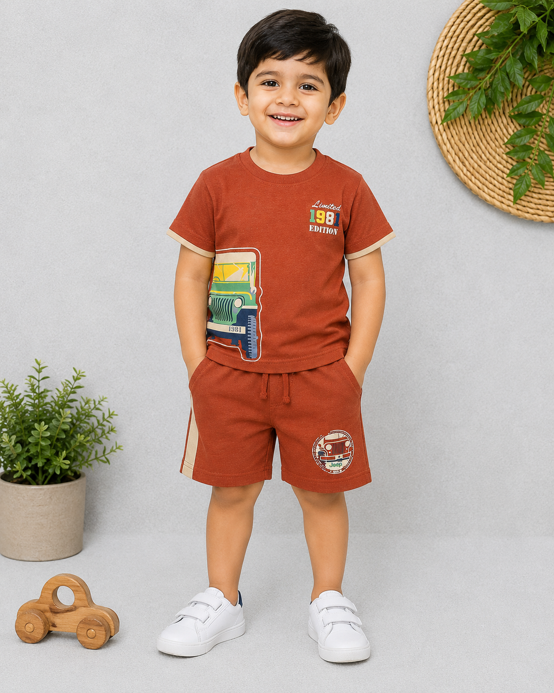 Krunchy Boys T-Shirt & Shorts Set | Printed Casual Outfit