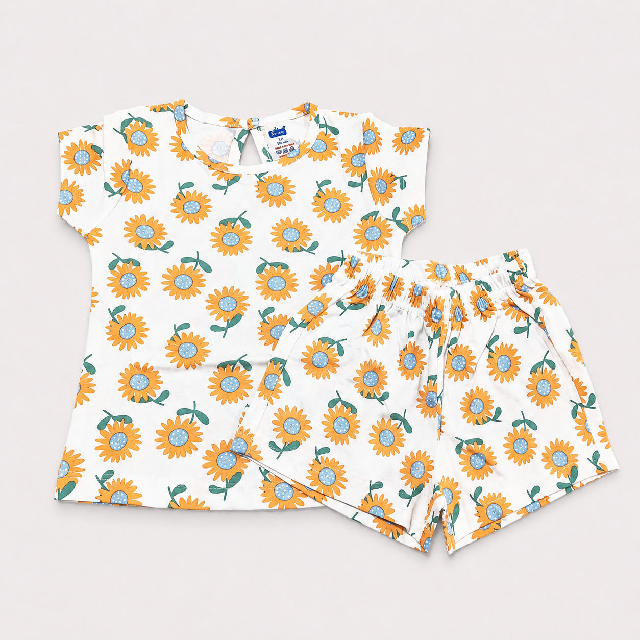 Simply Girls Orange Floral Print Top & Shorts Set | Casual Summer Outfit