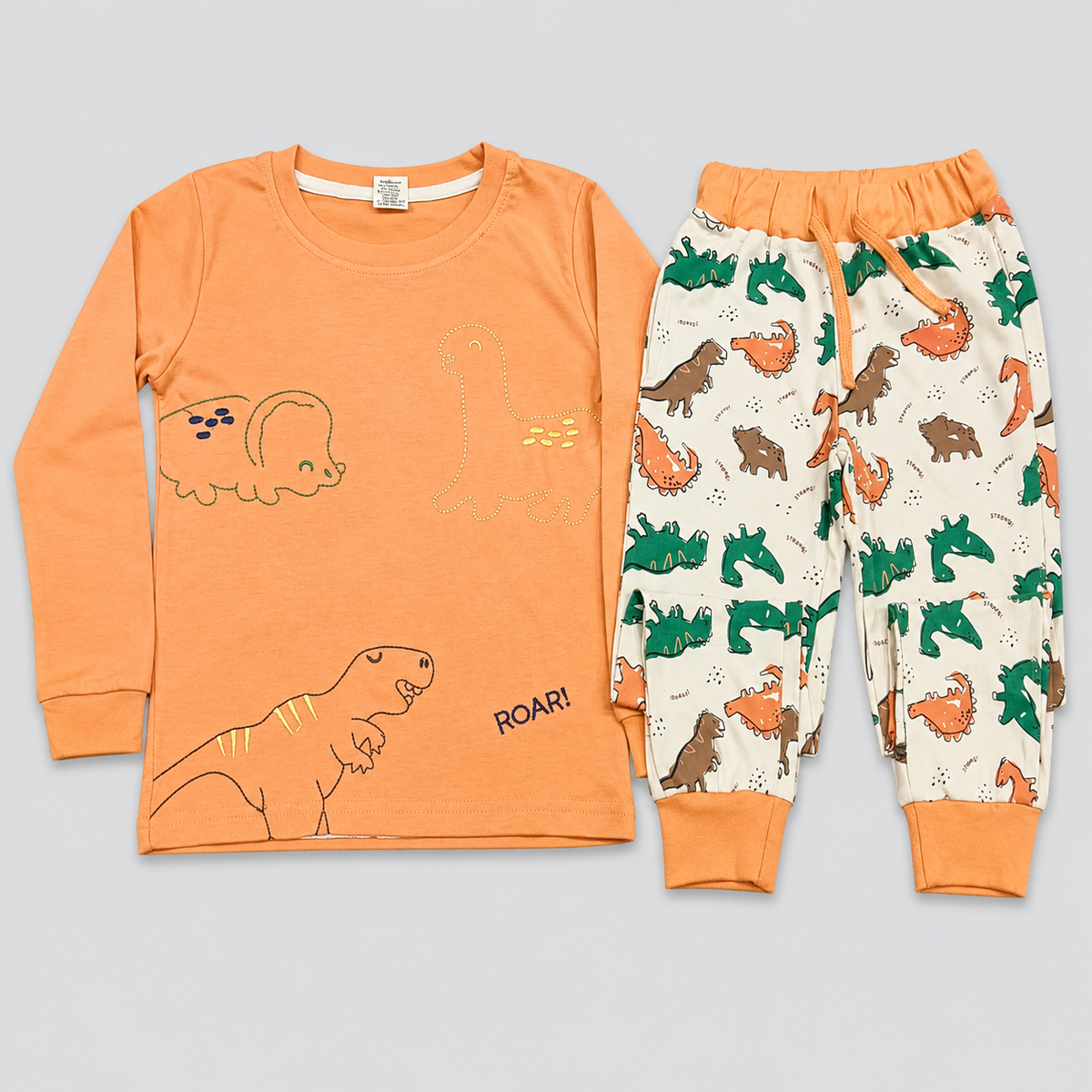 Krunchy Boys Dinosaur Printed T-Shirt & Jogger Set | Kids Casual Wear