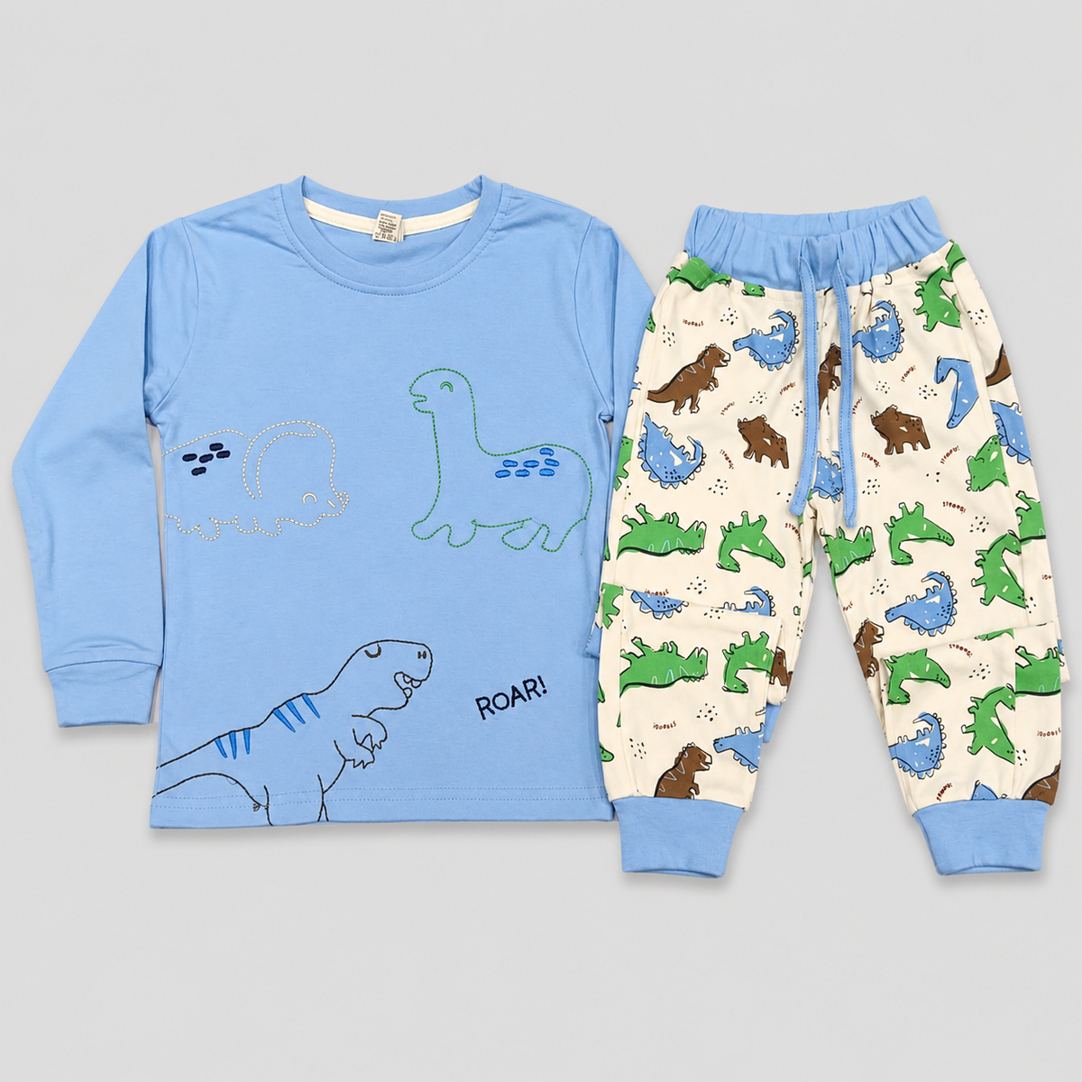 Boys Dinosaur Printed Sweatshirt & Jogger Set | Kids Winter Wear