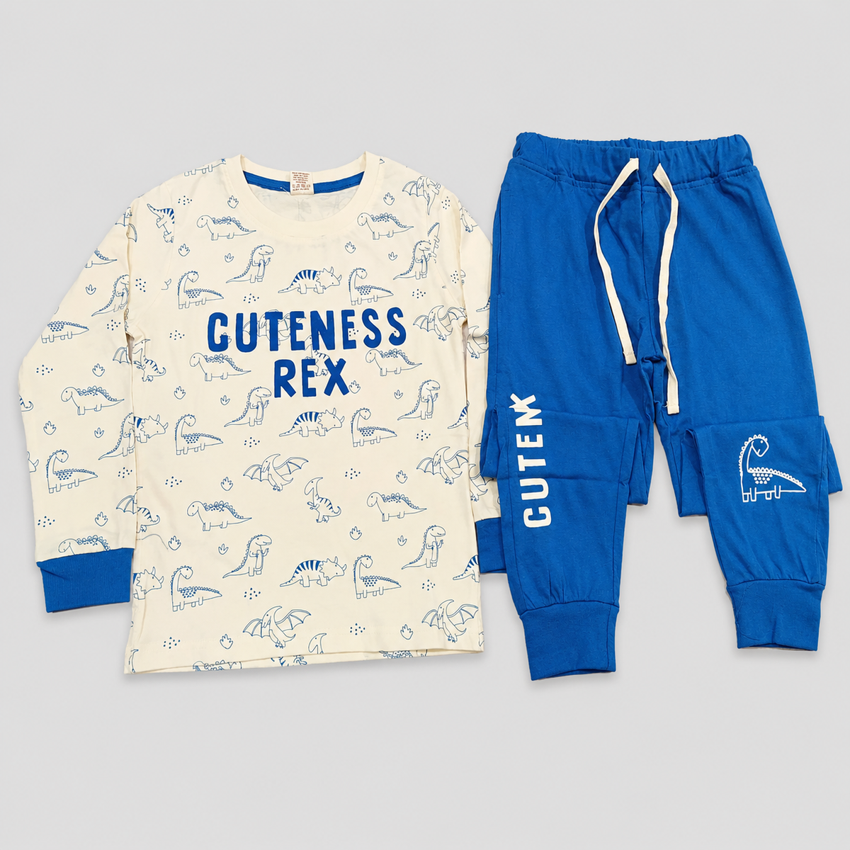 Krunchy Kids Cotton T-Shirt & Jogger Pants Set Blue | Cutypi
