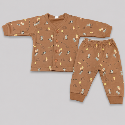 Krunchy Newborn Baby Boys Printed T-Shirt & Jogger Set | Cotton Baby Wear