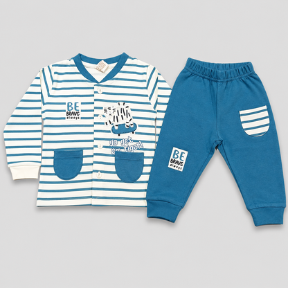 Krunchy Baby Boys Tiger Print T-Shirt & Jogger Set | Striped Kids Wear