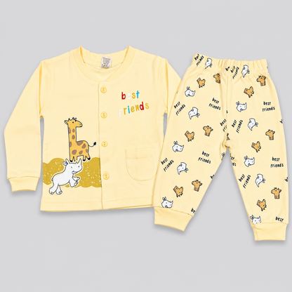 Krunchy Baby Unisex Animal Print T-Shirt & Jogger Set | Kids Wear