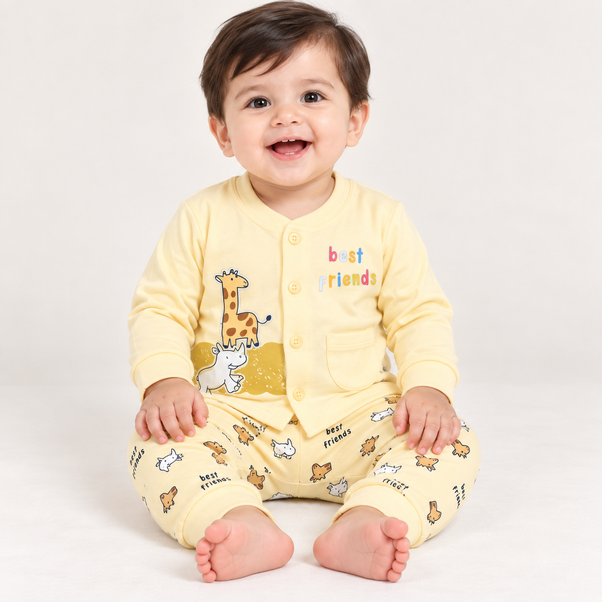 Krunchy Baby Unisex Animal Print T-Shirt & Jogger Set | Kids Wear | Cutypi