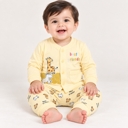 Krunchy Baby Unisex Animal Print T-Shirt & Jogger Set | Kids Wear | Cutypi