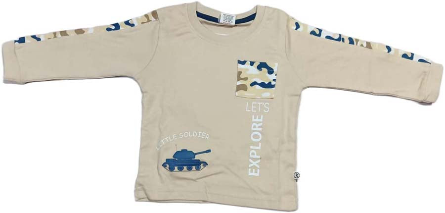 Boys Little Soldier Printed Cotton Clothing Set