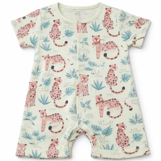 Baby Printed Half Sleeves Romper light yellow