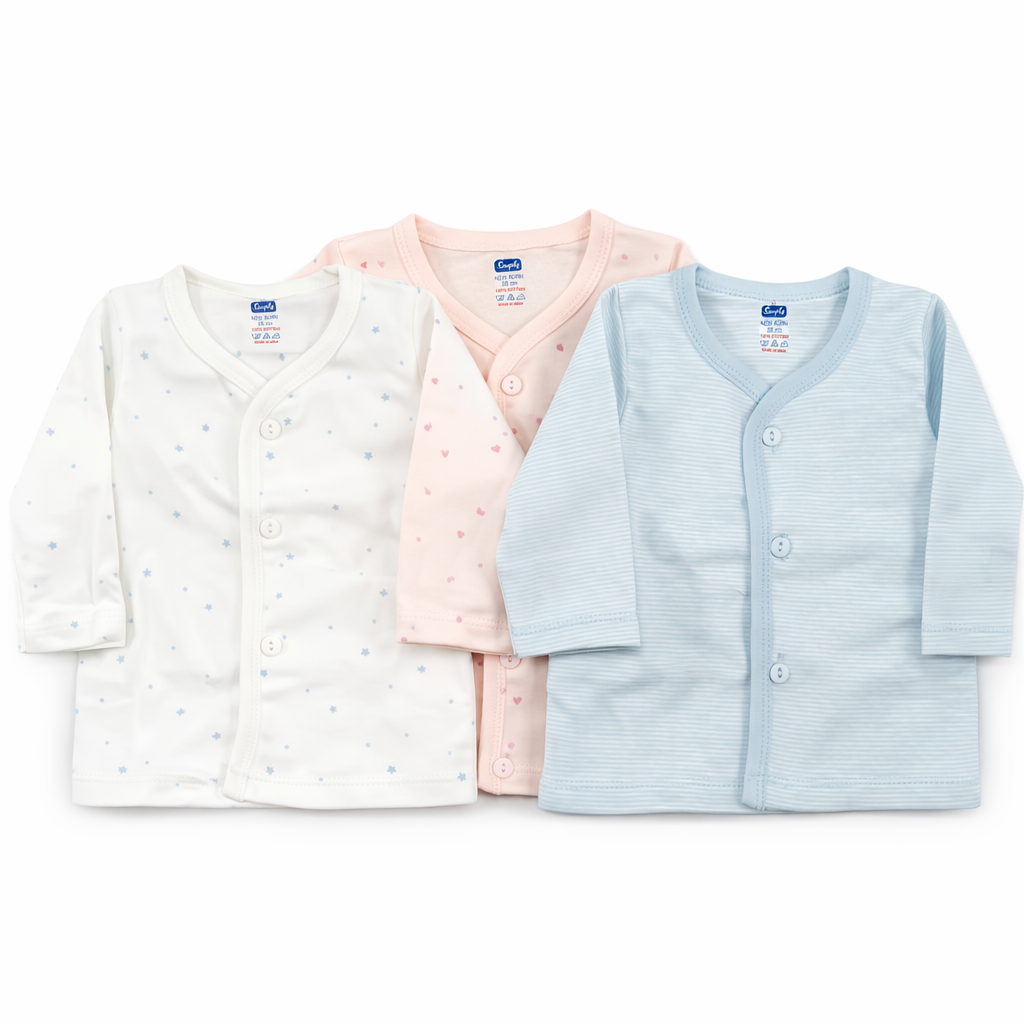 Simply Baby Front Open top in pastel hues - Set of 3 - Cutypi