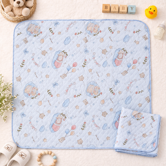 Baby Swaddle Soft Cotton Blue Cartoon Baby Print Lightweight Newborn Swaddle Wrap ƒ?? Cutypi
